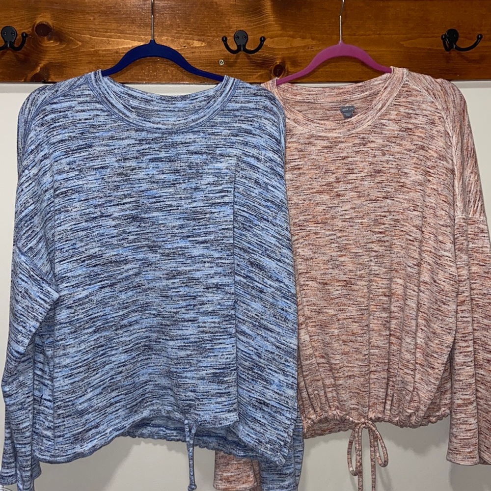 Aerie heathered baby blue and orange sienna cozy sweaters